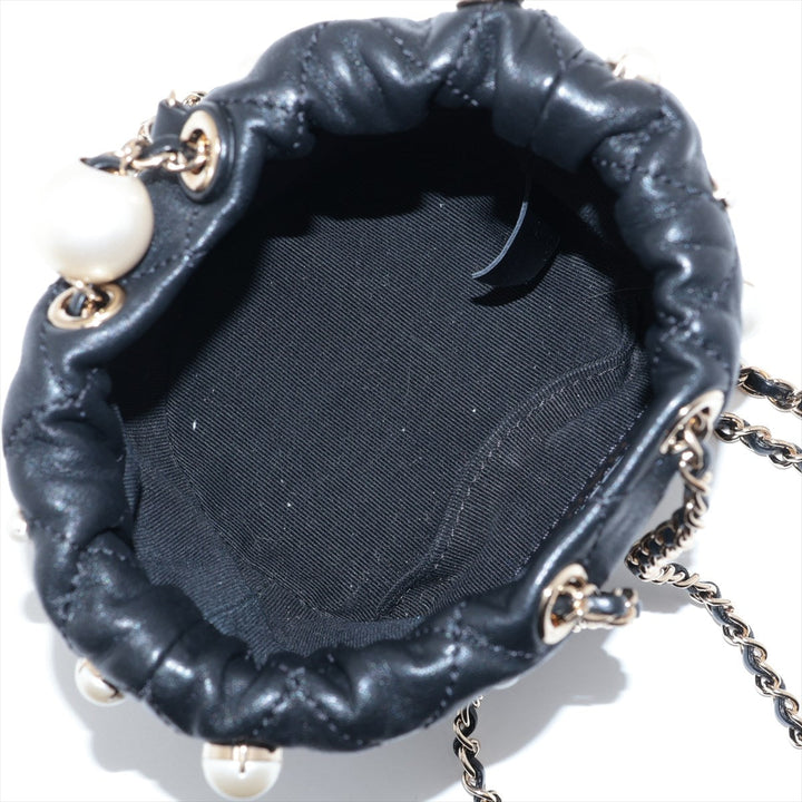 Top Quality Chanel Matrasse  Handle Shoulder Bag Pearl Black G  31st AS2518