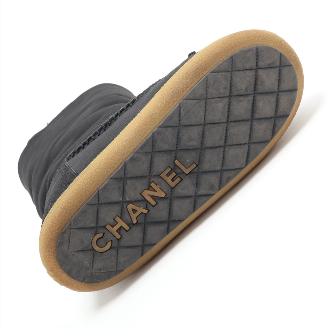 Top Quality Chanel Coco Mouton x Leather Shoes 36  Black G28739 Chain