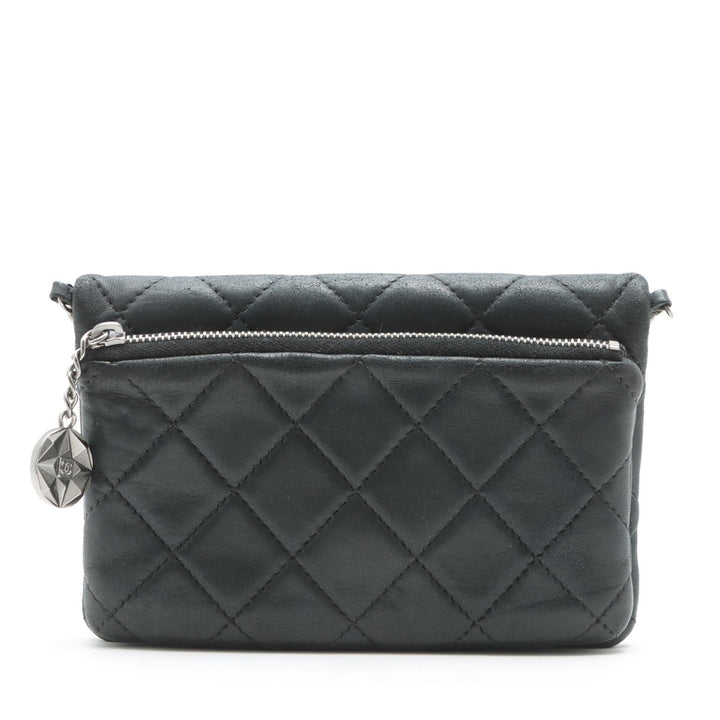 Top Quality Chanel Lambskin  Chain Shoulder Bag Black Silver Gold  17th