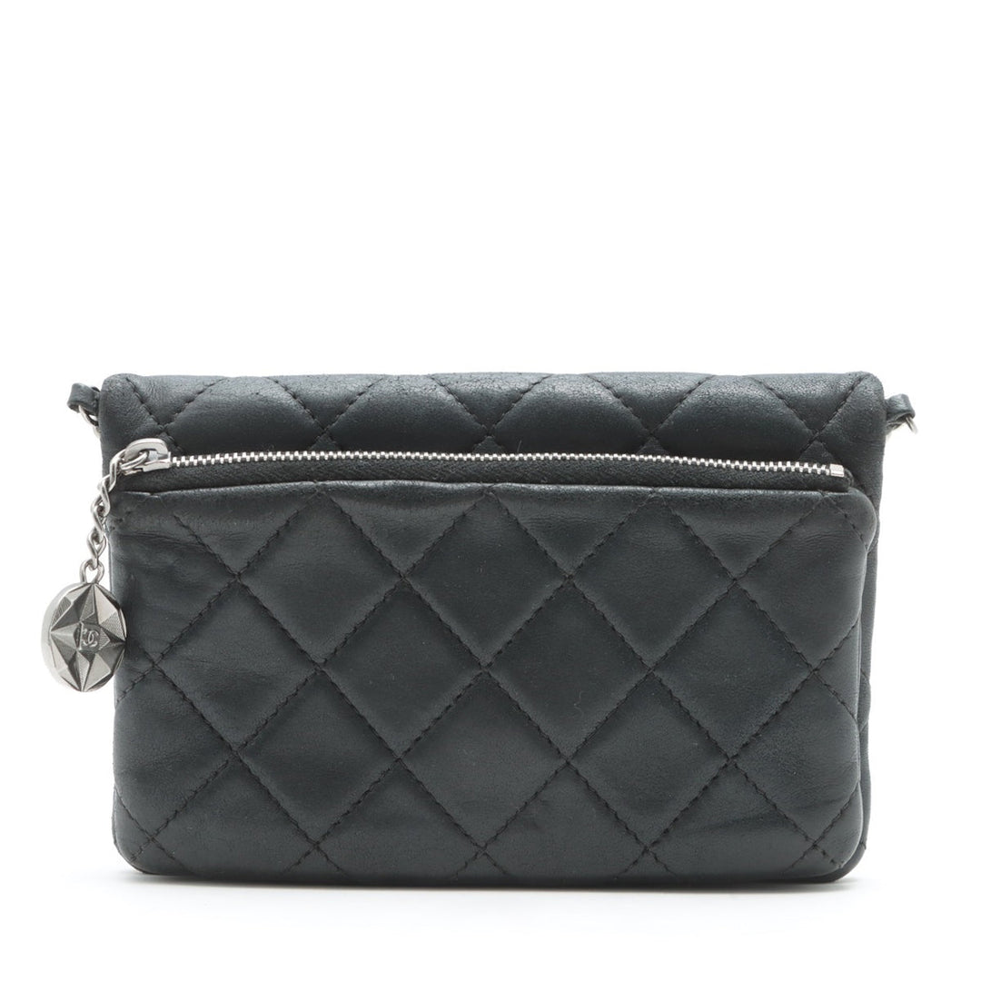 Top Quality Chanel Lambskin  Chain Shoulder Bag Black Silver Gold  17th