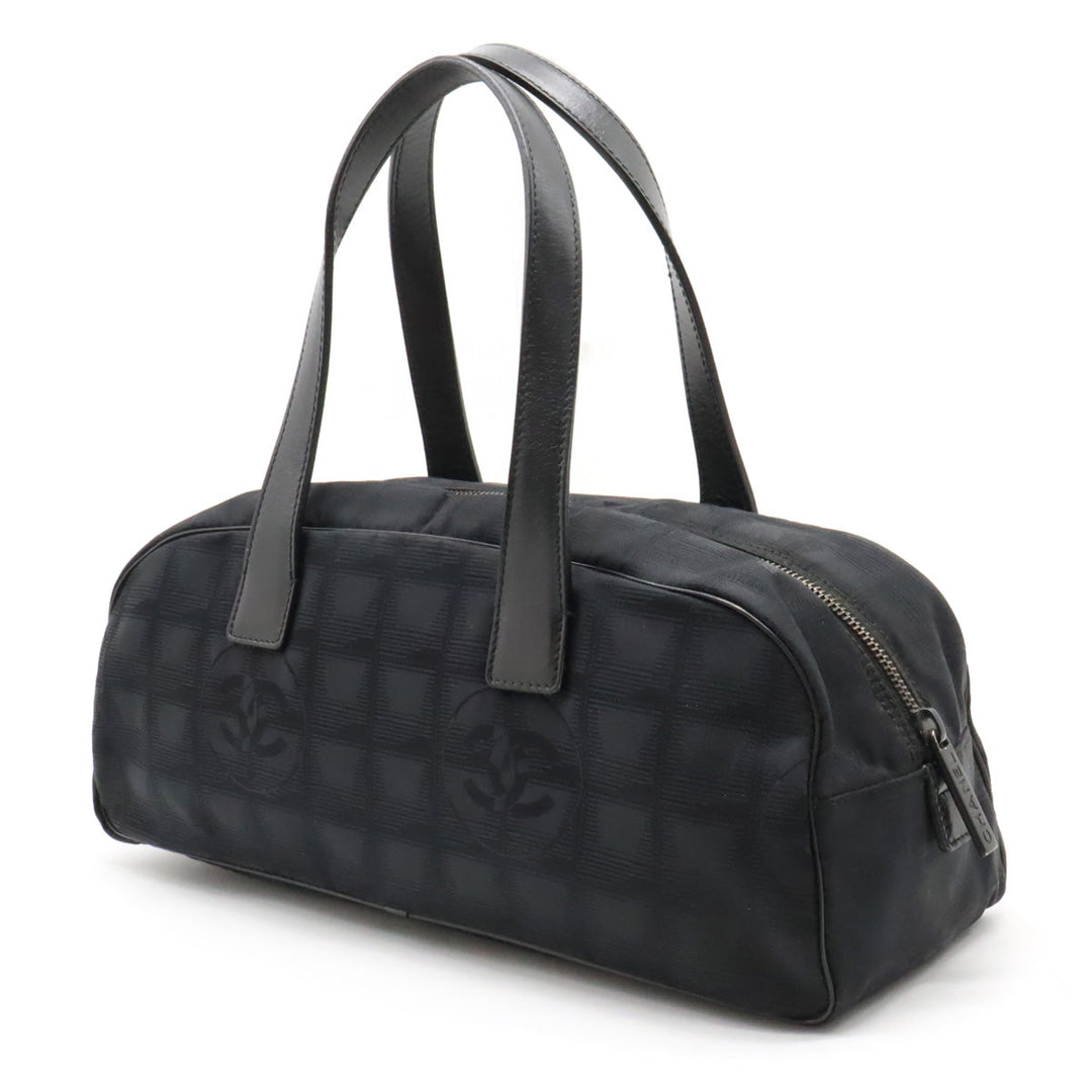Top Quality Chanel New Label Line Mini Boston Bag Nylon Jaguar Black Black A15828