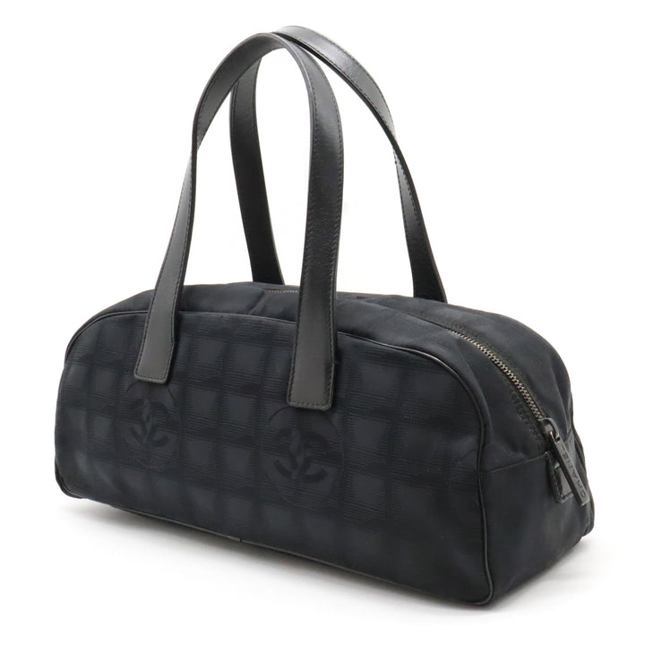 Top Quality Chanel New Label Line Mini Boston Bag Nylon Jaguar Black Black A15828