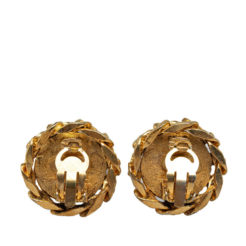 Top Quality Chanel Vintage Coco Earring G  Line Stone  Chanel