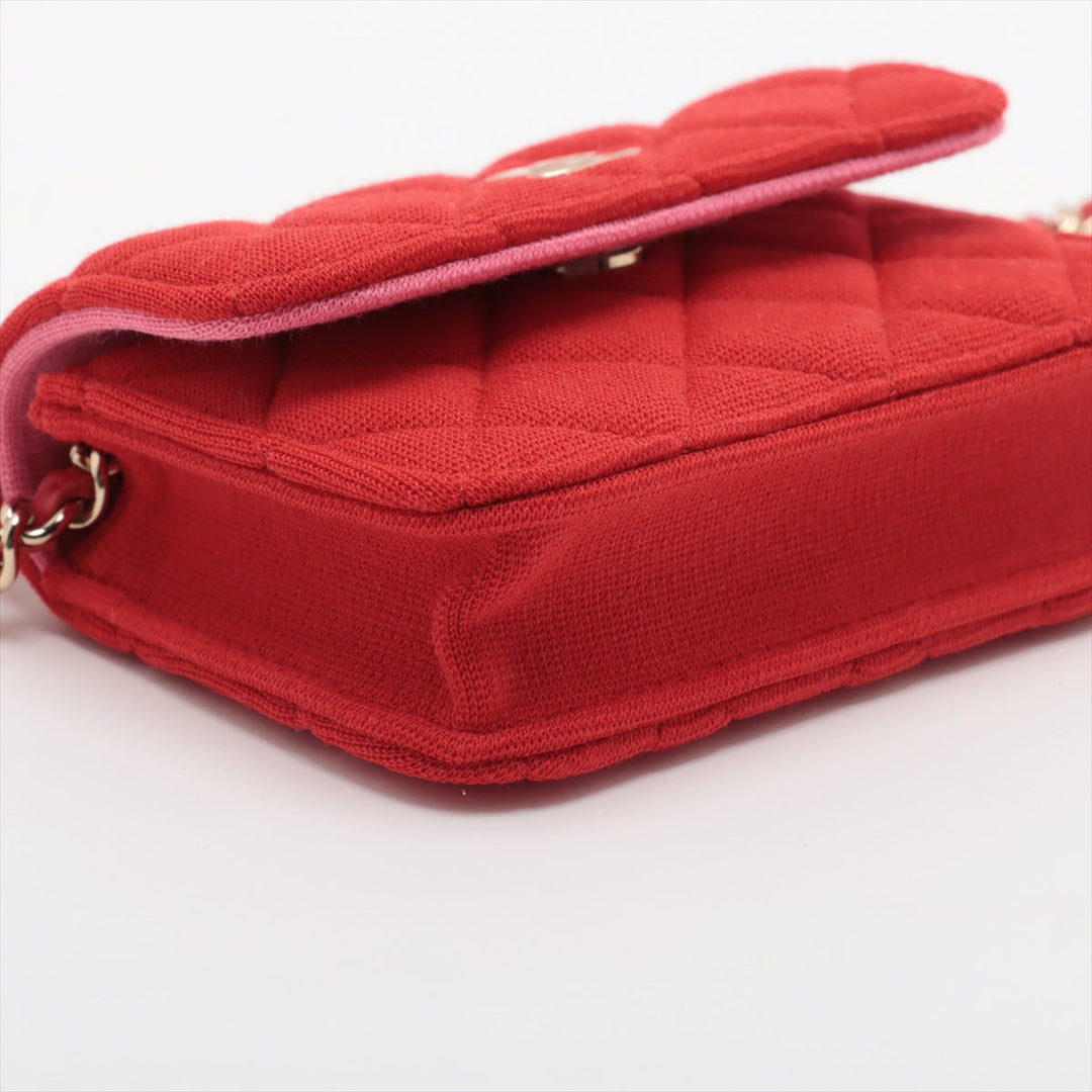 Top Quality Chanel Mini Matrasse Cotton Chain Shoulder Bag Red G  Nonevelty