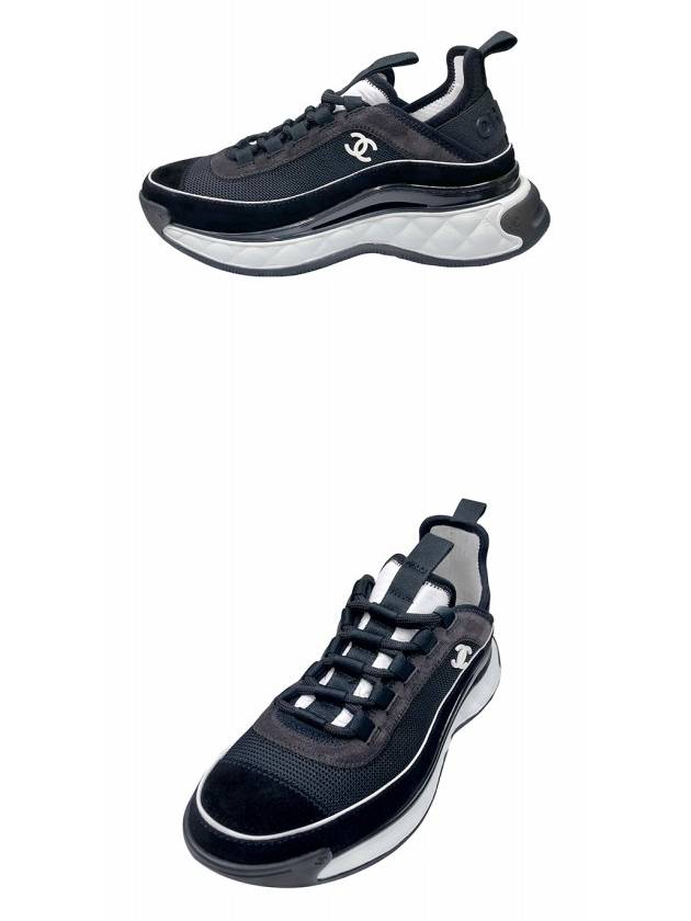 Fabric Suede Calfskin Low-Top Sneakers Dark Grey Chanel