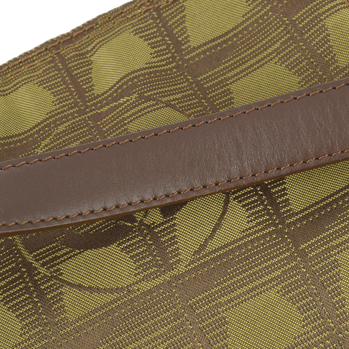 Top Quality Chanel 2001-2003 Green Brown Jacquard Nylon New Travel Line Handbag