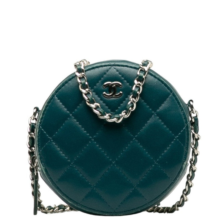 Top Quality Chanel Matrases Cocomark  Chain Shoulder Bag Portfolio Green Leather  CHANEL