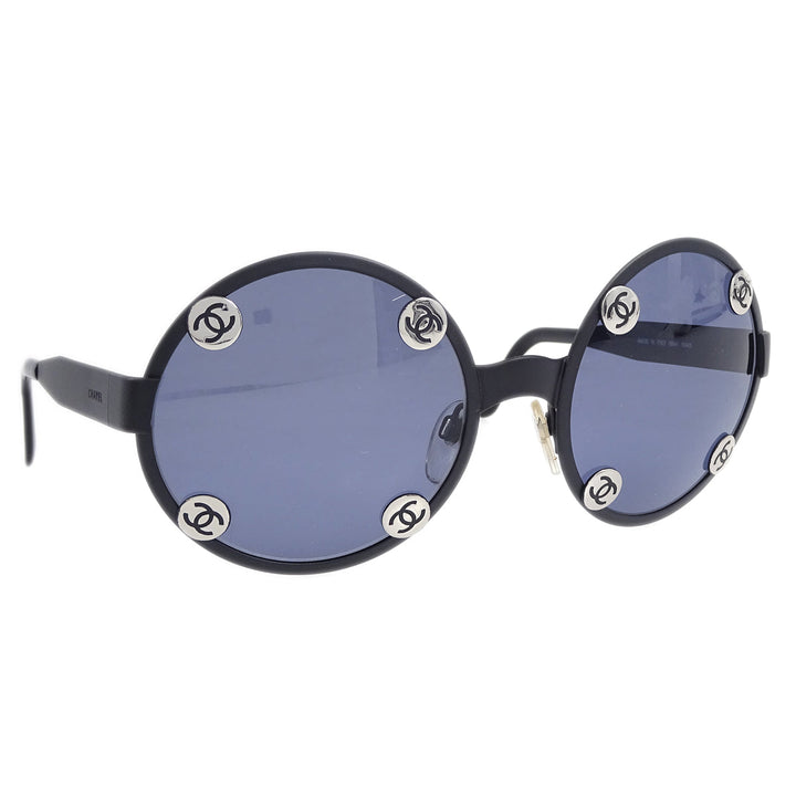 Top Quality Chanel Black Round Sunglasses Eyewear