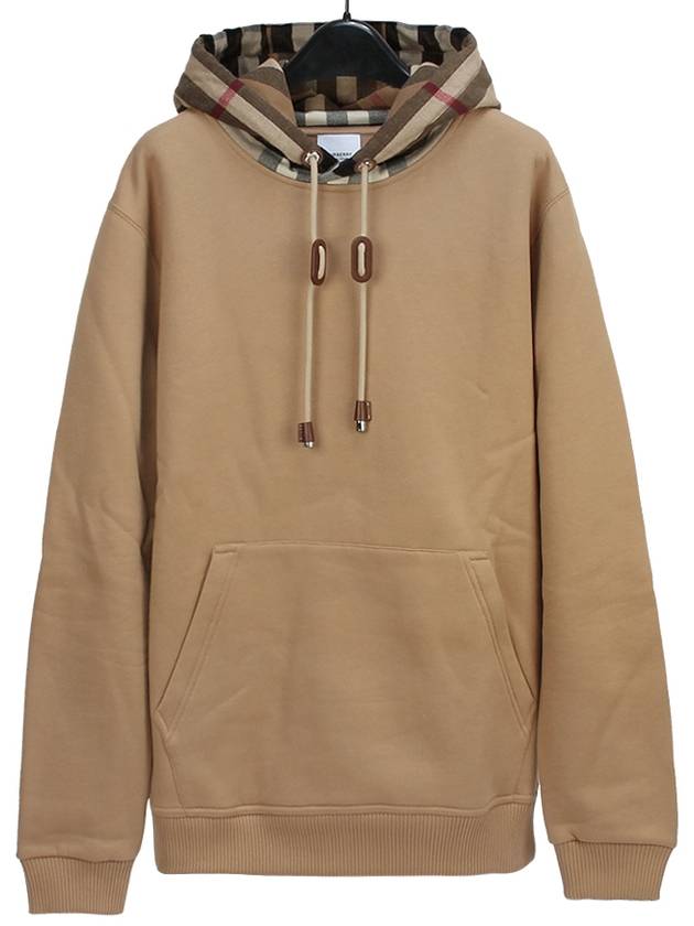 Burberry Check Cotton Blend Hoodie Camel Beige