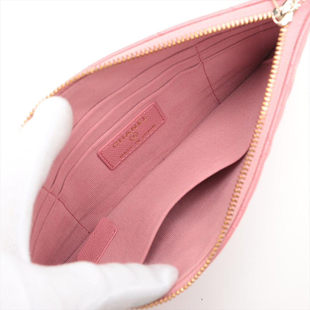 Top Quality Chanel Matrasse Caviar S Pouch Pink Gold  Random