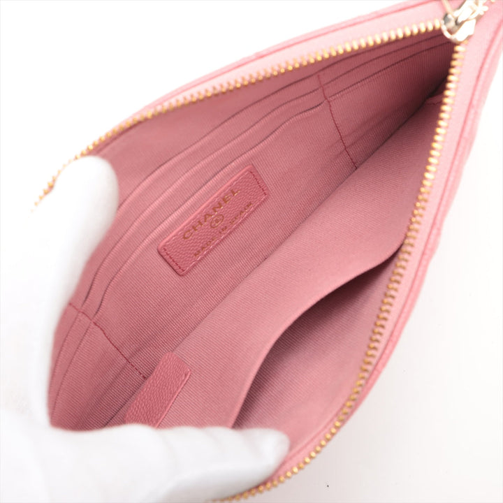 Top Quality Chanel Matrasse Caviar S Pouch Pink Gold  Random