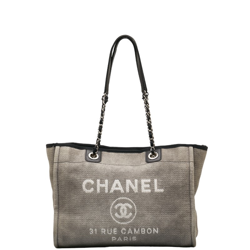 Top Quality Chanel DOVILLE MEDIUM Tote MM SHOLDER BAG TORTE BAG GREY BLACK CANVES LEADER LADY Top Quality Chanel CHANEL