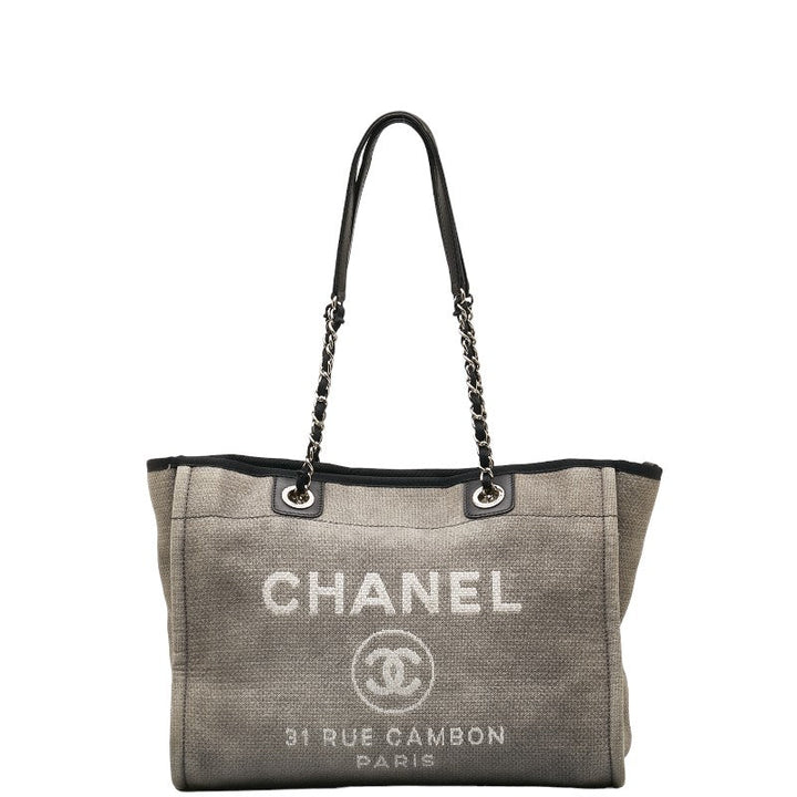 Top Quality Chanel DOVILLE MEDIUM Tote MM SHOLDER BAG TORTE BAG GREY BLACK CANVES LEADER LADY Top Quality Chanel CHANEL