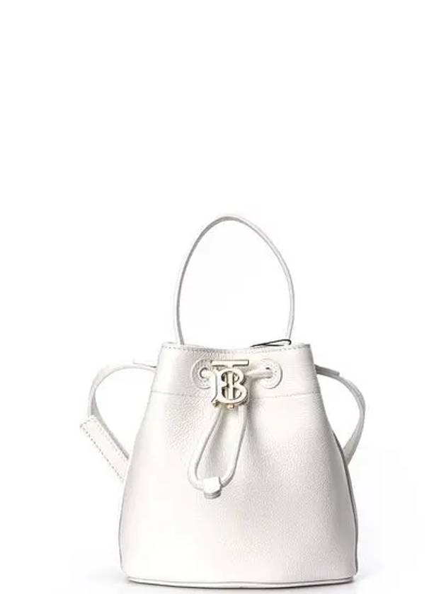 Burberry Mini TB Bucket Bag White