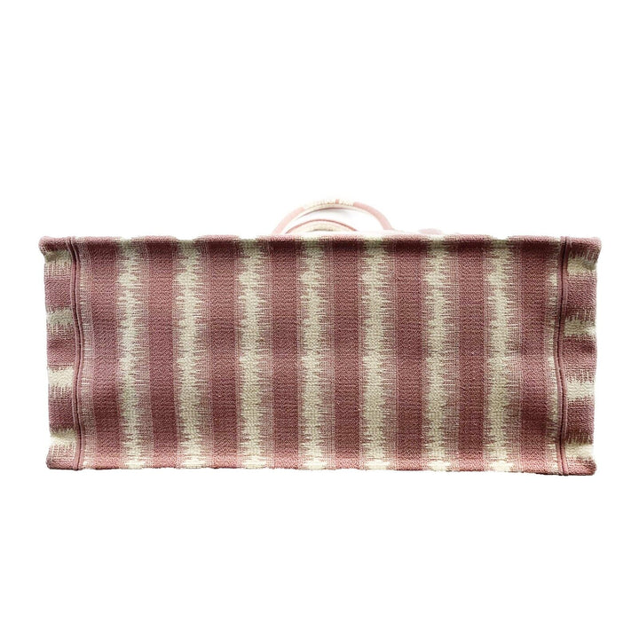 Top quality Dior Bayadere Stripe Large Book Tote D-Stripes Embroidery Pink