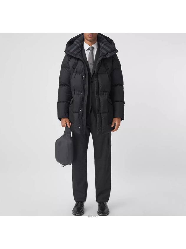 Burberry Logo Applique Nylon Puffer Coat Black