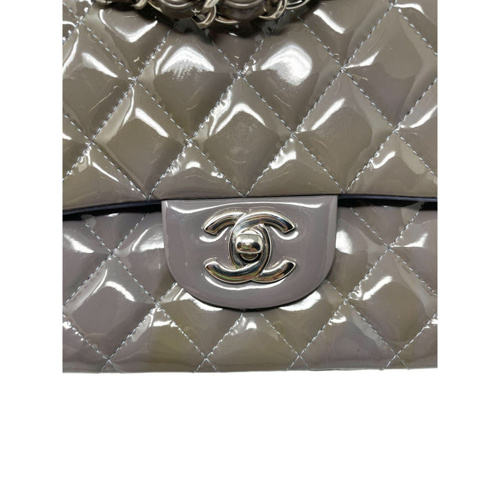 Top Quality Chanel Top Quality Chanel Classic Patent Medium Double New Bag - Grey