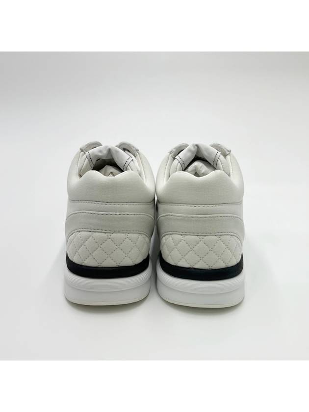 CC Logo Fabric Suede Low-Top Sneakers Light Grey Chanel