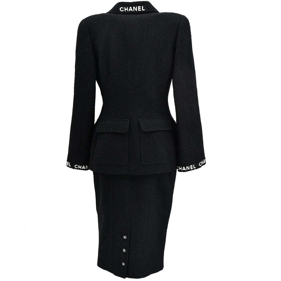Top Quality Chanel Setup Suit Jacket Skirt Black 95A #38