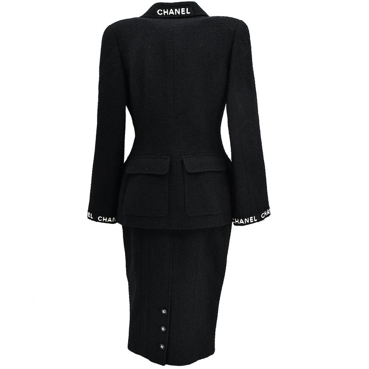 Top Quality Chanel Setup Suit Jacket Skirt Black 95A #38