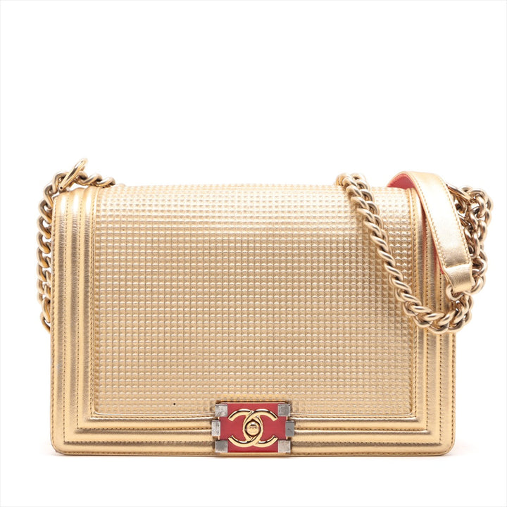 Top Quality Chanel Boy Top Quality Chanel 28   Chain Shoulder Bag Gold Gold  18 A92193