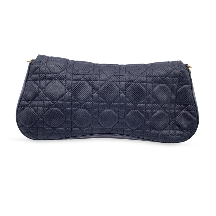 CHRISTIAN Top quality Dior Black Perforated Leather Cannage Chain Shoulder Bag