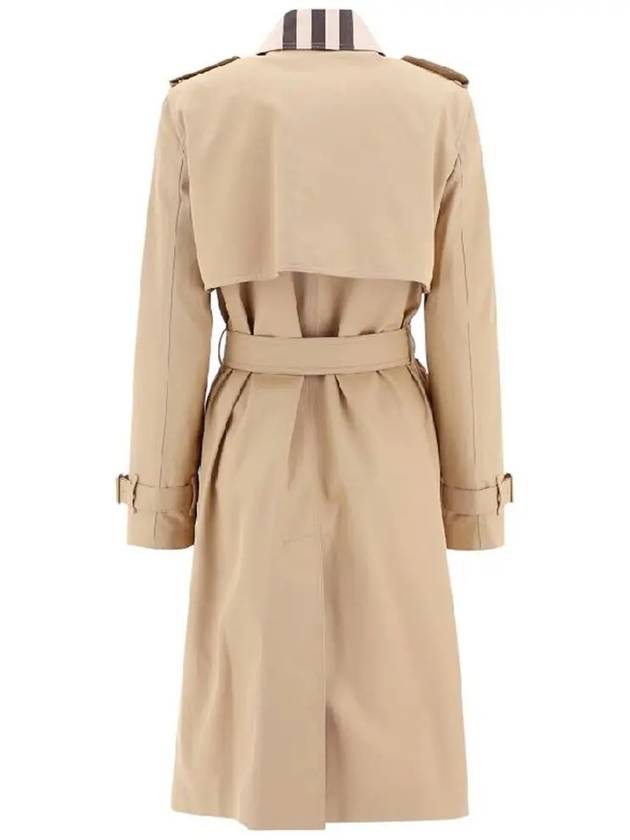 Burberry WoMen's Check Panel Cotton Gabardine Regular Fit Trench Coat Beige