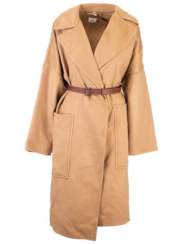 Burberry Belted Midi Single Coat Camel