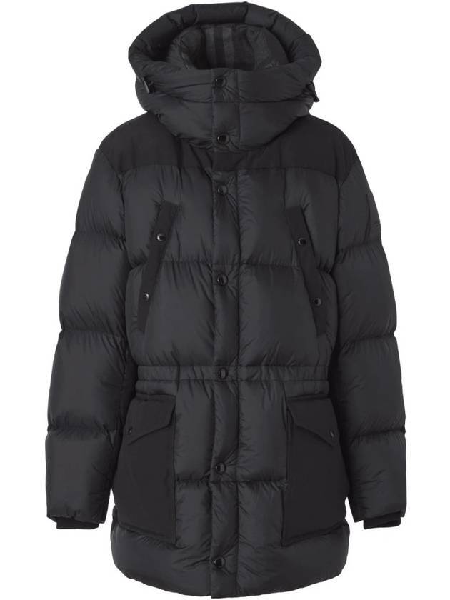 Burberry Logo Applique Nylon Puffer Coat Black