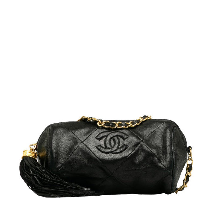 Top Quality Chanel Matrases Cocomark Tassel Mini Chain houlder Bag Black   CHANEL