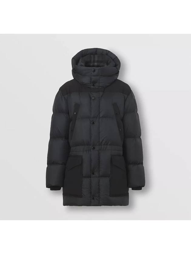 Burberry Logo Applique Nylon Padding Charcoal Grey