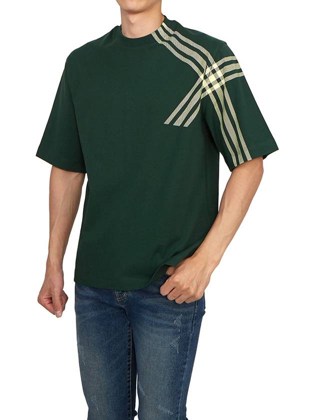 Burberry Men's Cotton Check Short Sleeve T-Shirt Green