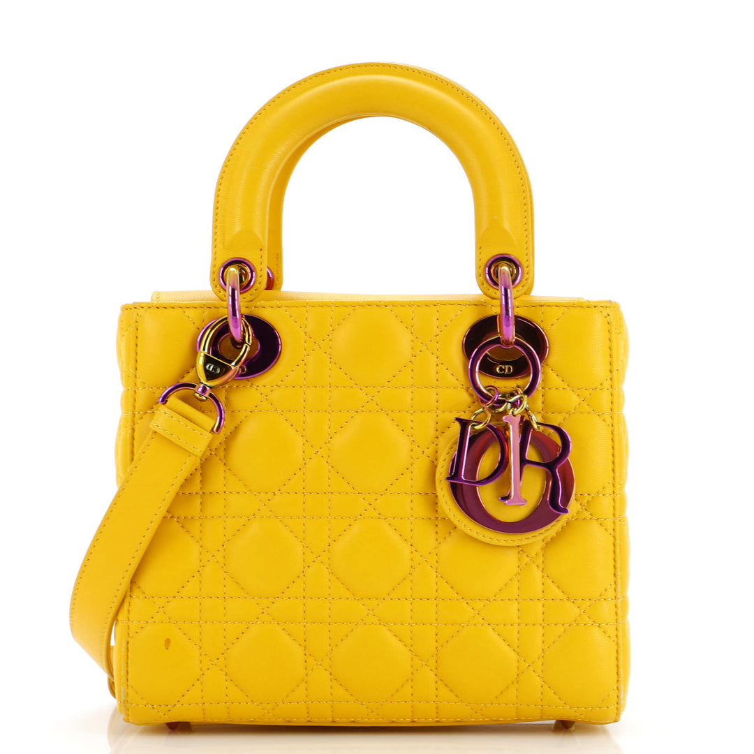 Top quality Dior Lady Top quality Dior Bag Cannage Quilt Lambskin with Rainbow Hardware Small