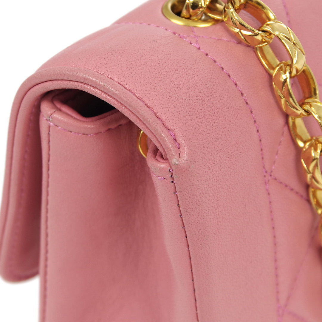 Top Quality Chanel * 1989-1991 Pink Lambskin Border Flap Bag