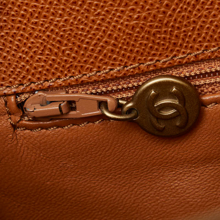 Top Quality Chanel Top Quality Chanel LOGO TORTE BAG CABIAR SKIN BRUN LADY SCHOOL