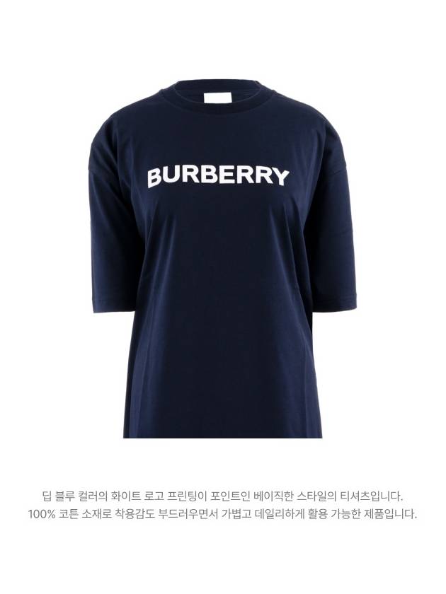 Burberry Logo Print Short Sleeve T-Shirt Navy