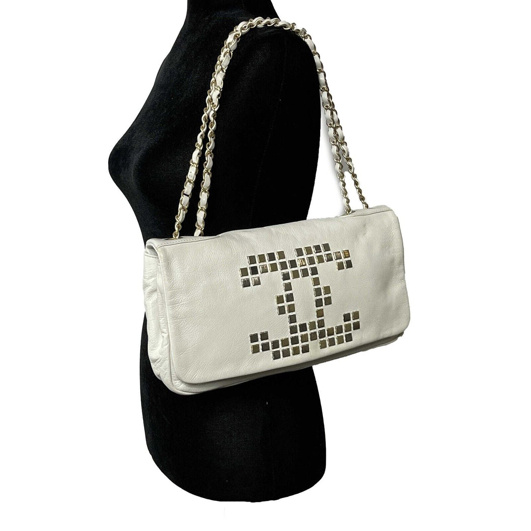 Chanel - 09C Mosaic Metal East West Calfskin CC Maxi New Shoulder Bag