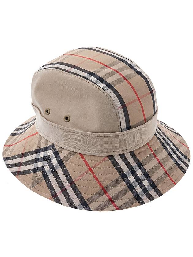 Burberry Check Pattern Bucket Hat Beige