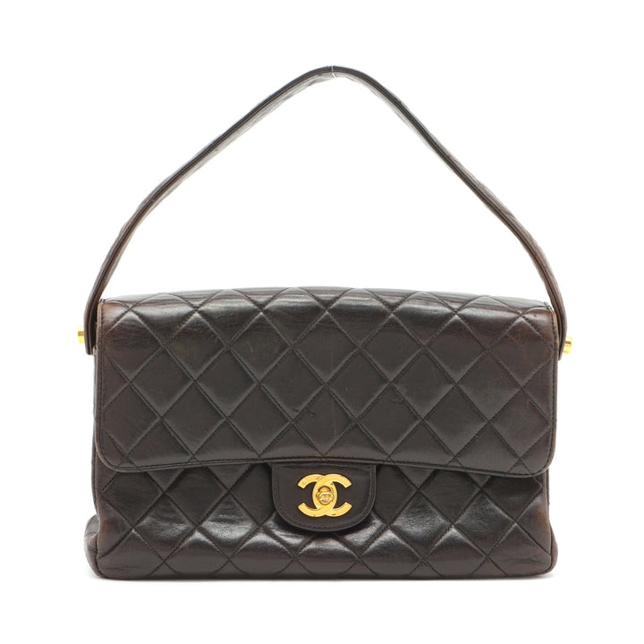 Top Quality Chanel Vintage Double Flap Shoulder Bag in Lambskin Black
