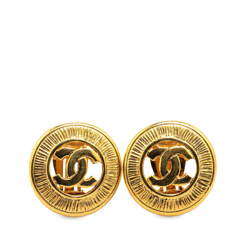 Top Quality Chanel Coco Mark Round Earrings Gold