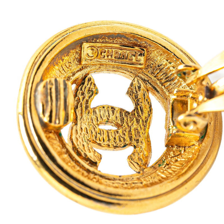 Top Quality Chanel Coco Mark Round Earrings Gold