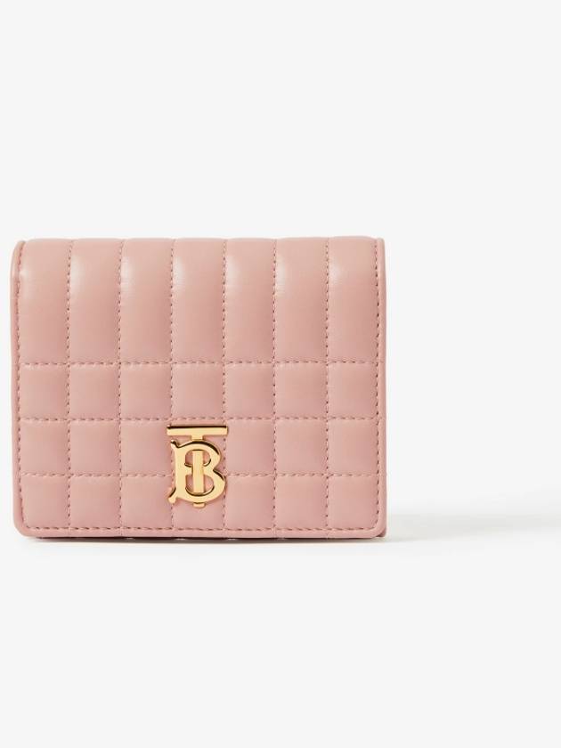 Burberry Lola Quilted Leather Folding Wallet Dusty Pink