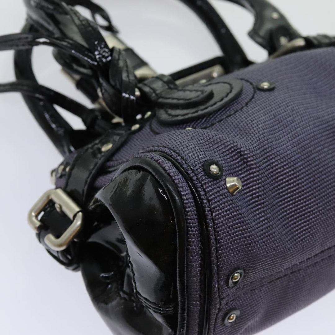 Chloe Paddington Hand Bag Canvas Purple 70178