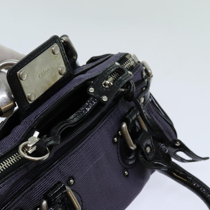 Chloe Paddington Hand Bag Canvas Purple 70178