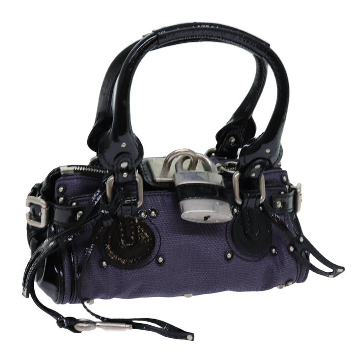 Chloe Paddington Hand Bag Canvas Purple 70178