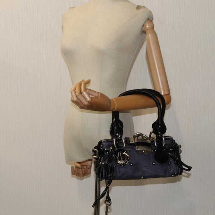 Chloe Paddington Hand Bag Canvas Purple 70178