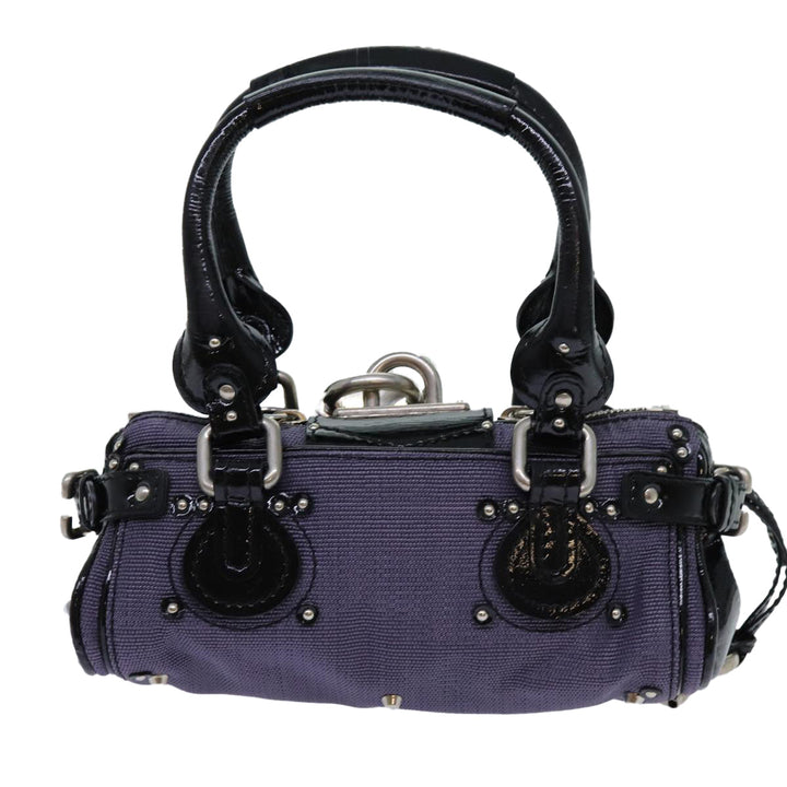 Chloe Paddington Hand Bag Canvas Purple 70178