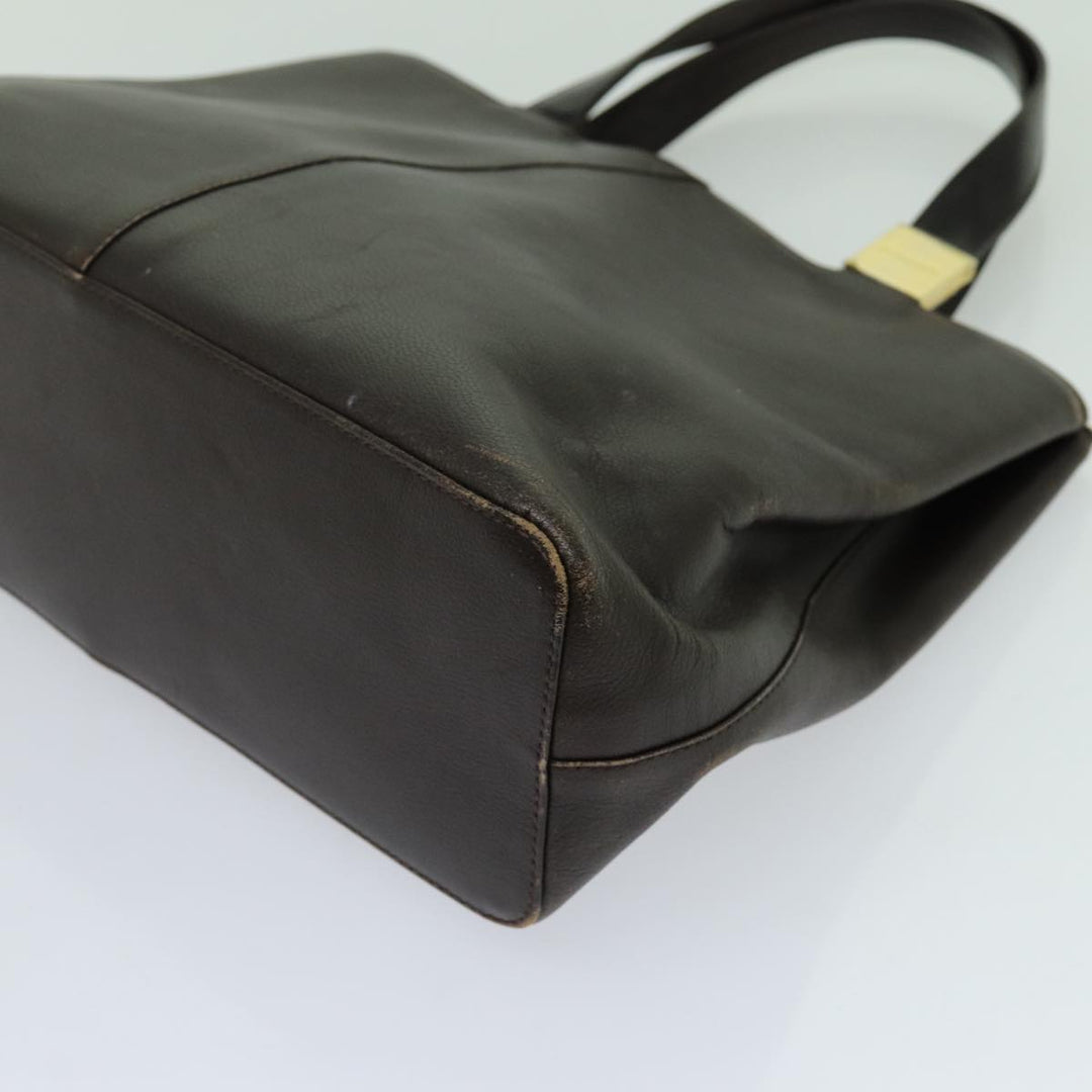 Burberry Hand Bag Leather Brown Auth 70203