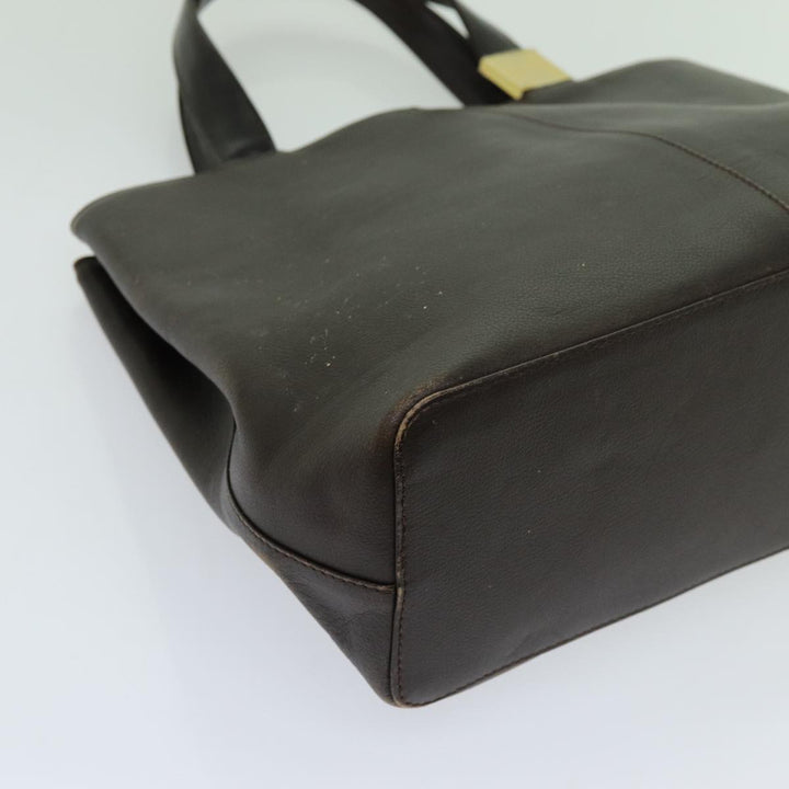 Burberry Hand Bag Leather Brown Auth 70203