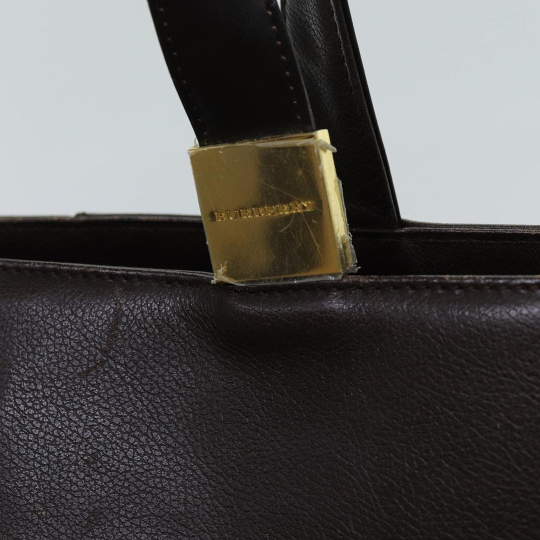 Burberry Hand Bag Leather Brown Auth 70203